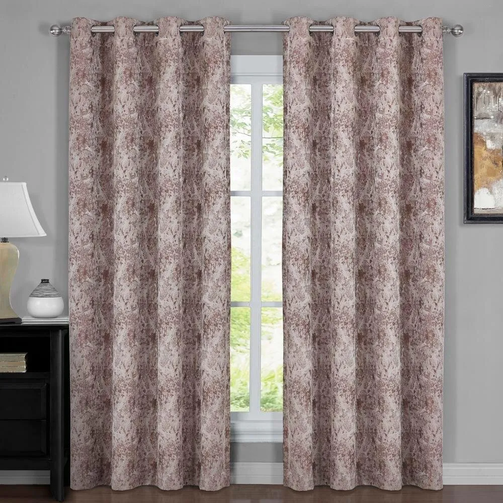 100% Blackout Curtain Bali - Modern Upscaled Wallpaper Abstract Theme (Set of 2)