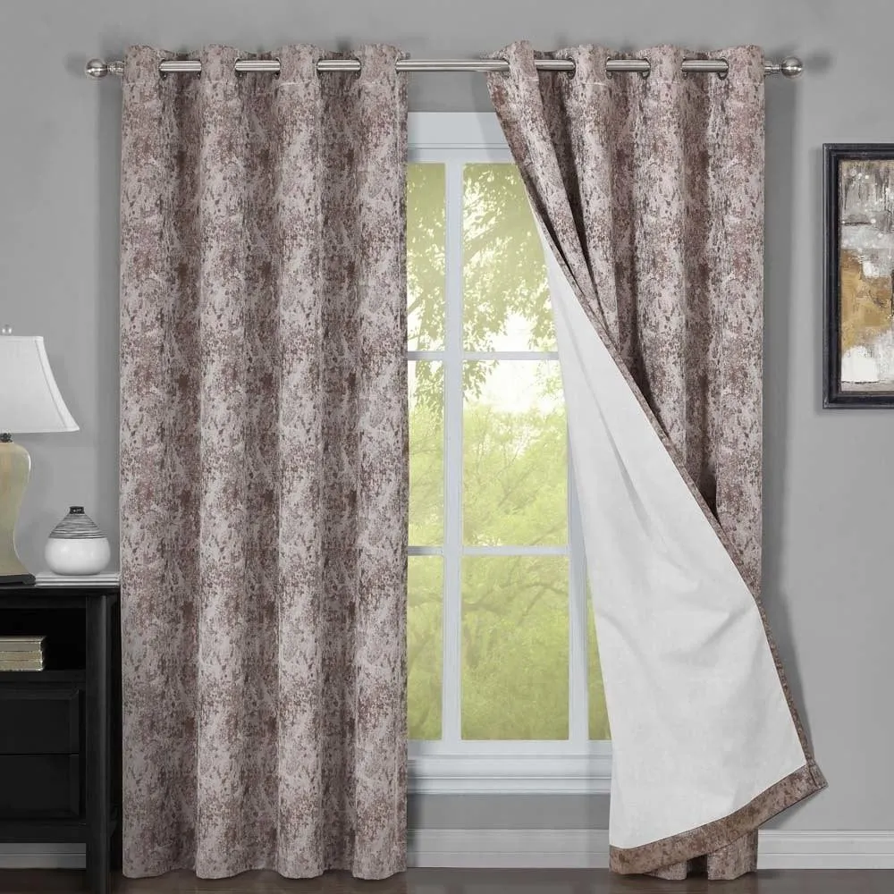 100% Blackout Curtain Bali - Modern Upscaled Wallpaper Abstract Theme (Set of 2)