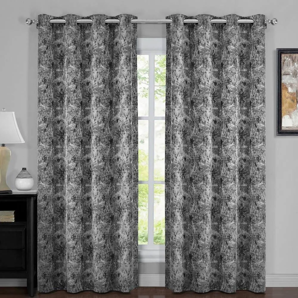 100% Blackout Curtain Bali - Modern Upscaled Wallpaper Abstract Theme (Set of 2)