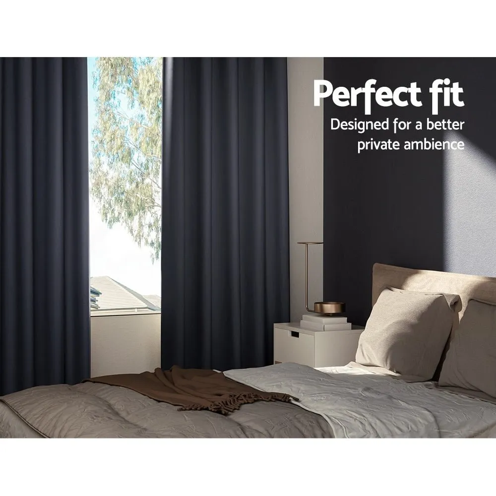 2-Pack Charcoal Blockout Curtains | 180x213cm Eyelet