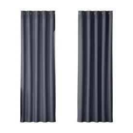 2-Pack Charcoal Blockout Curtains | 180x213cm Eyelet