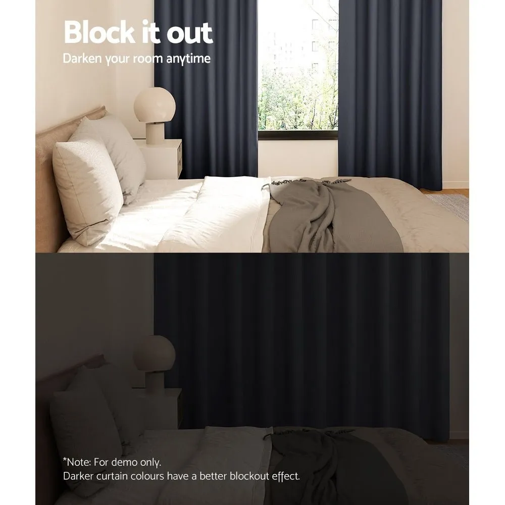 2-Pack Charcoal Blockout Curtains | 180x213cm Eyelet