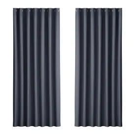 2-Pack Charcoal Blockout Curtains | 240x230cm Eyelet