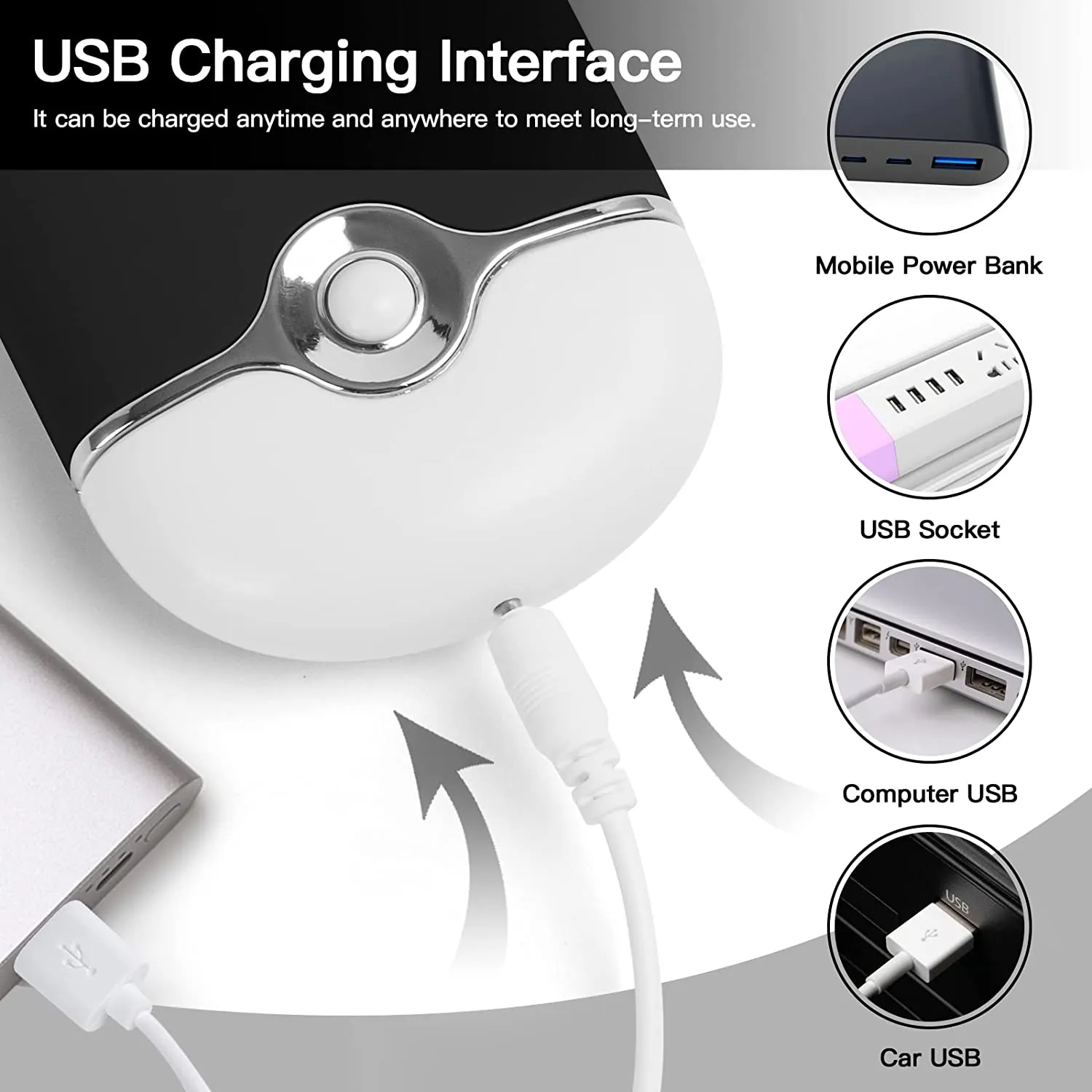 2-Piece: Rechargeable Handheld Mini Eyelash Fan