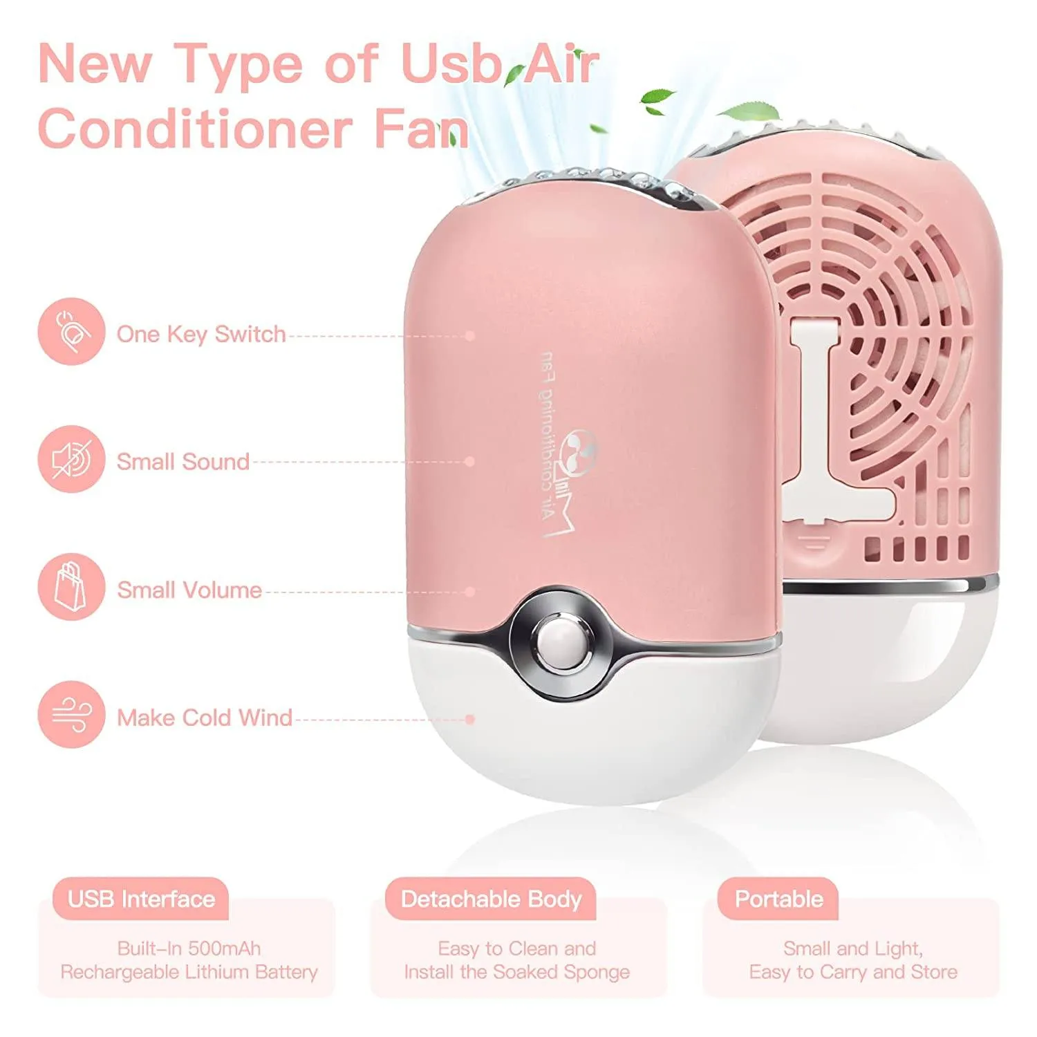 2-Piece: Rechargeable Handheld Mini Eyelash Fan