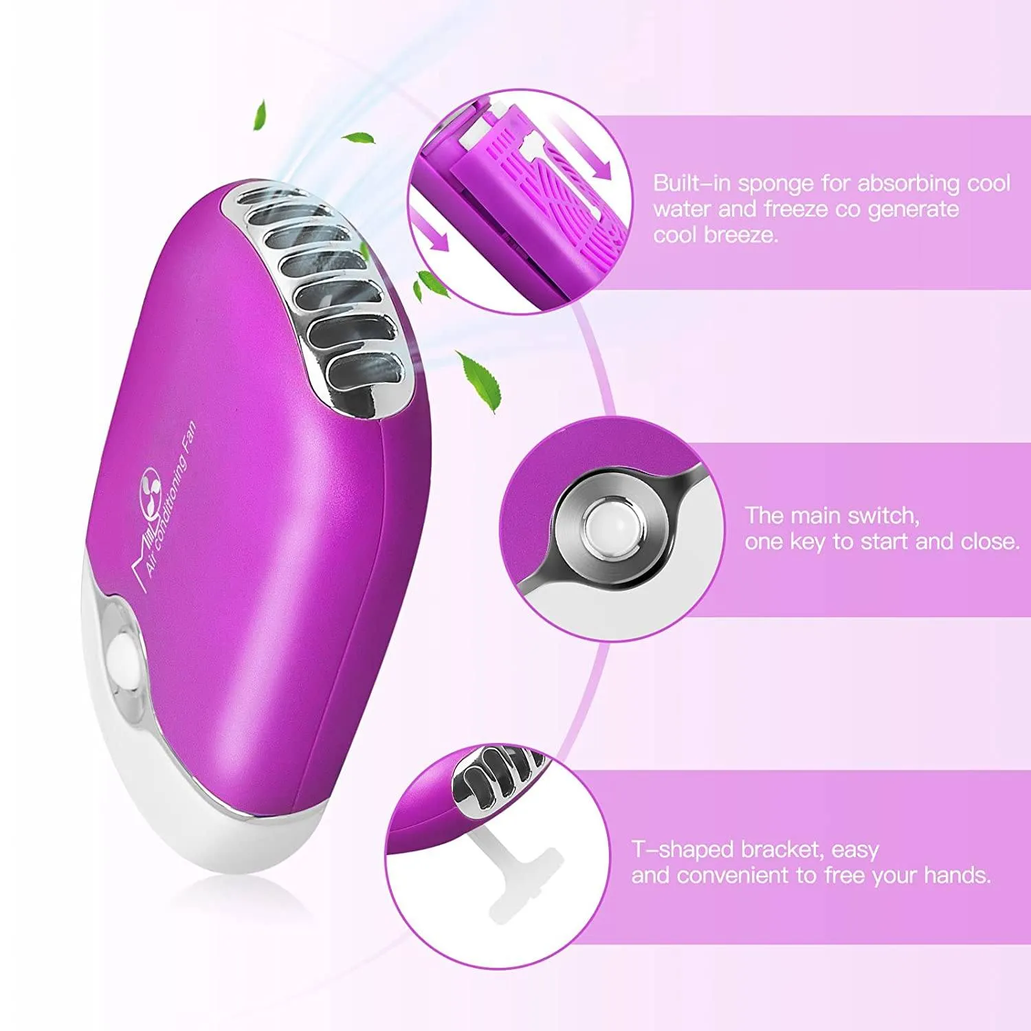 2-Piece: Rechargeable Handheld Mini Eyelash Fan