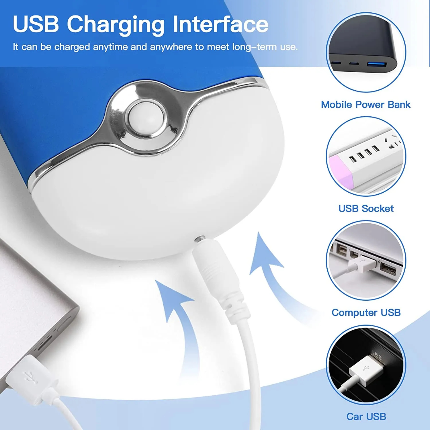 2-Piece: Rechargeable Handheld Mini Eyelash Fan