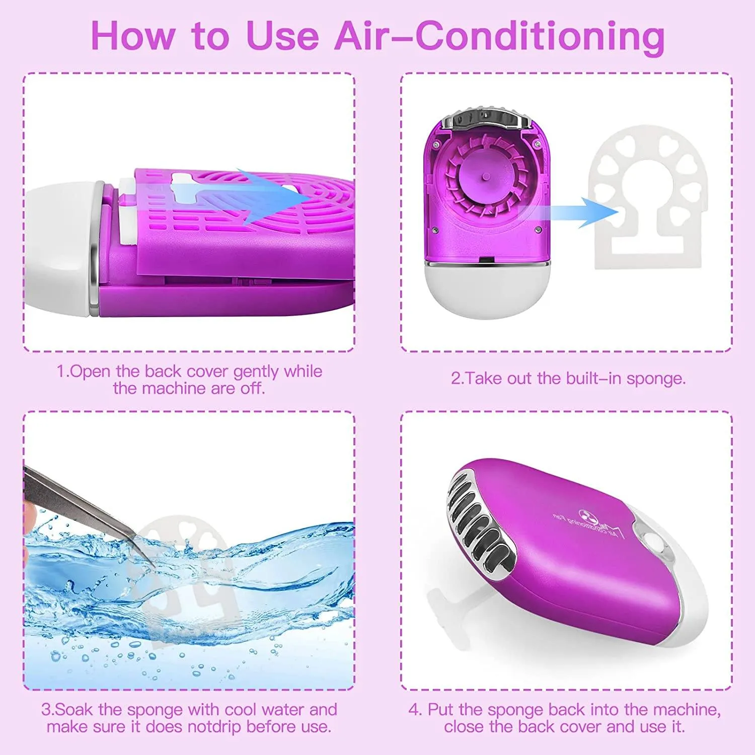 2-Piece: Rechargeable Handheld Mini Eyelash Fan