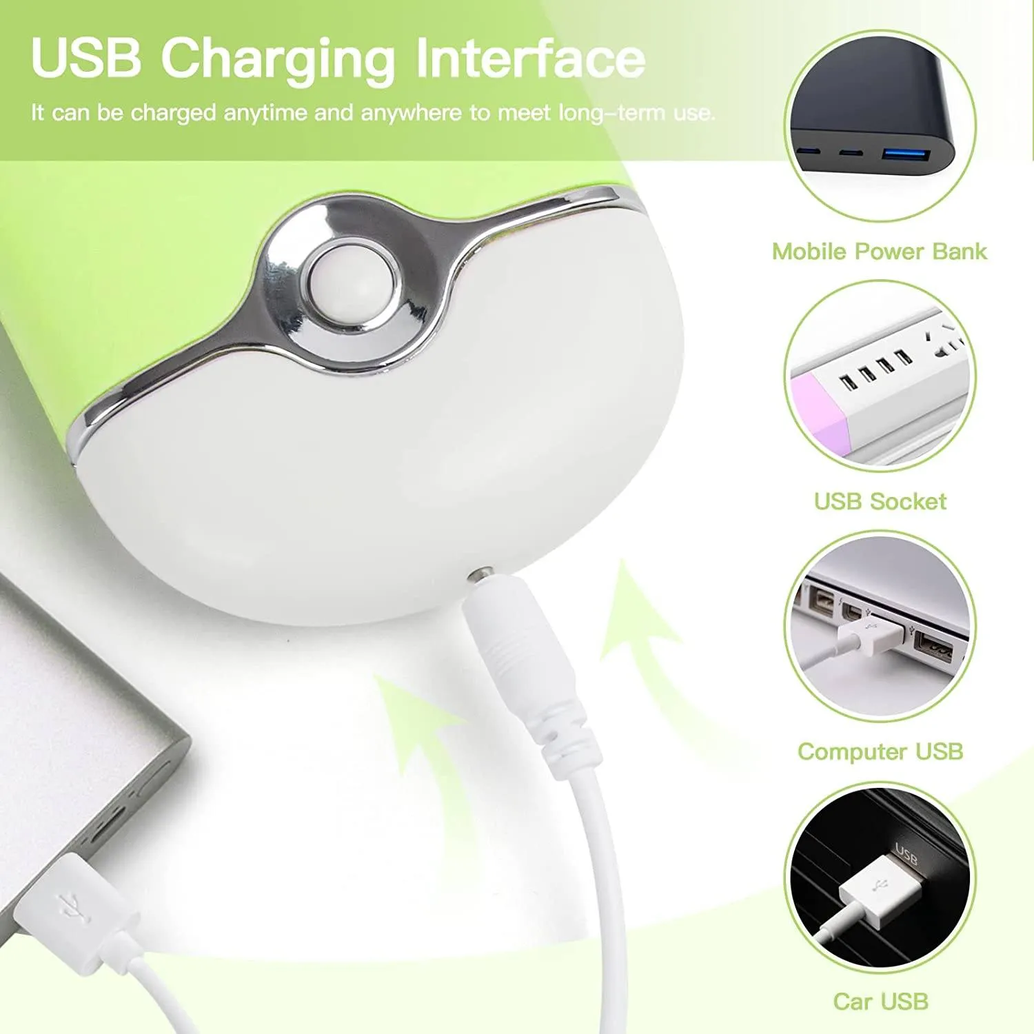 2-Piece: Rechargeable Handheld Mini Eyelash Fan