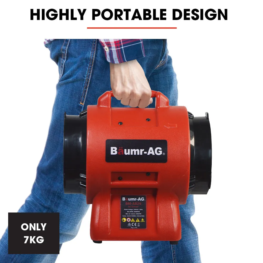 200mm (8 inch) Portable Air Blower Mover Axial Ventilation Extraction Fan | Baumr-AG
