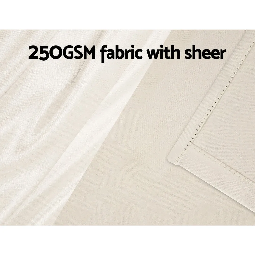 2X 132x160cm | Blockout Sheer Curtains | Beige