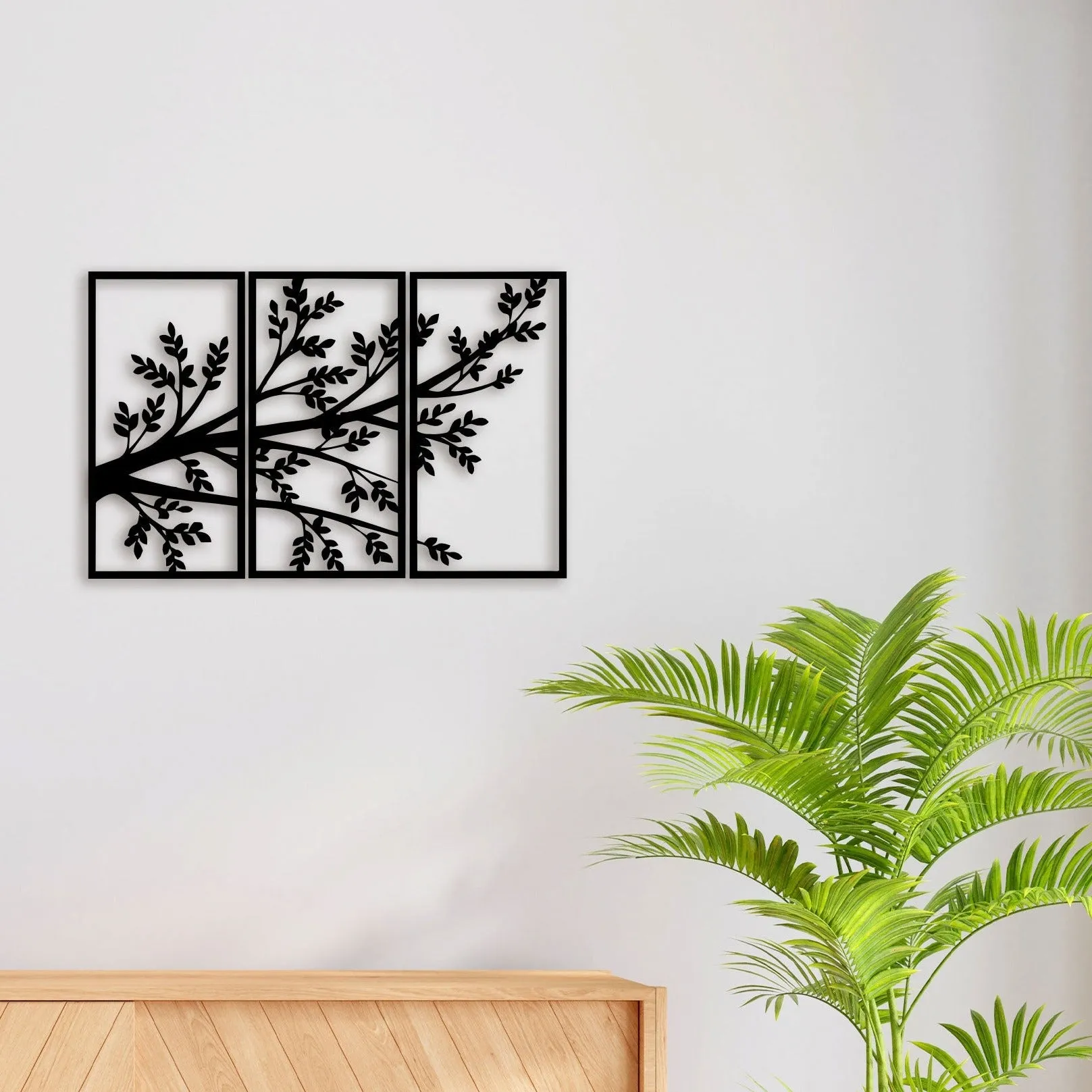 3 Piece Leaf Metal Wall Art