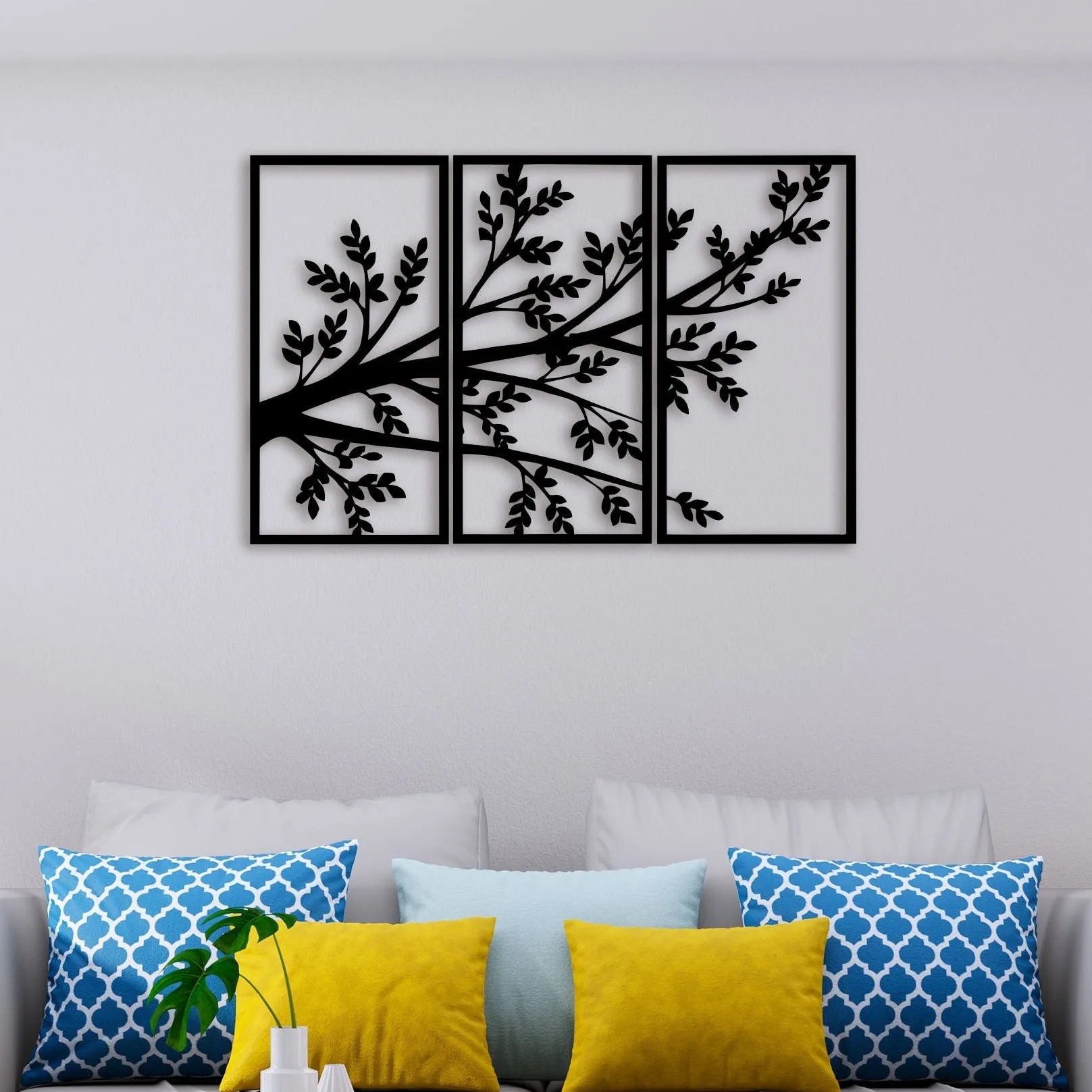 3 Piece Leaf Metal Wall Art
