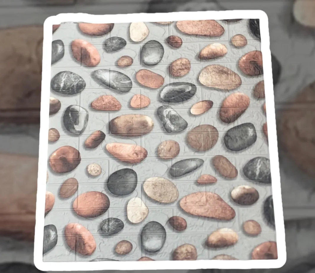 4 Pack 3D Self-Adhesive Waterproof PE Foam Wallpaper