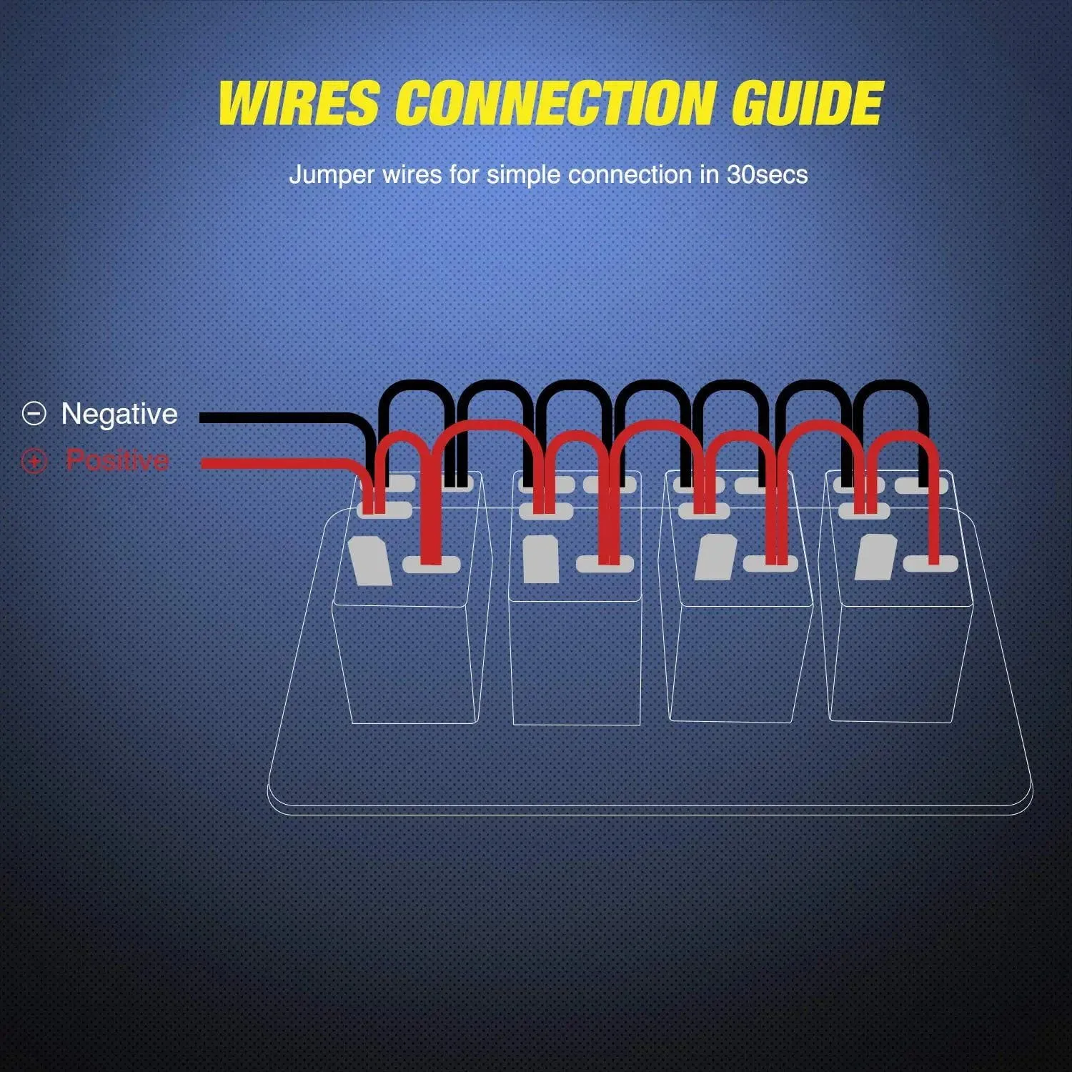4Gang Aluminum 5Pin ON/Off Blue Rocker Switch Panel