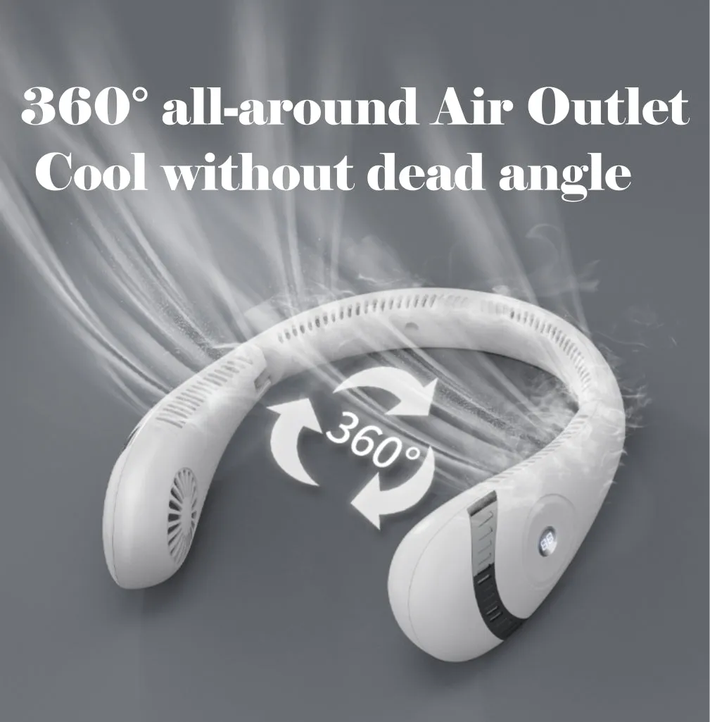 5000mAh Mini Neck Fan | Bladeless | Foldable | Portable | Quiet | Rechargeable | 360-degree Cooler | Random Color