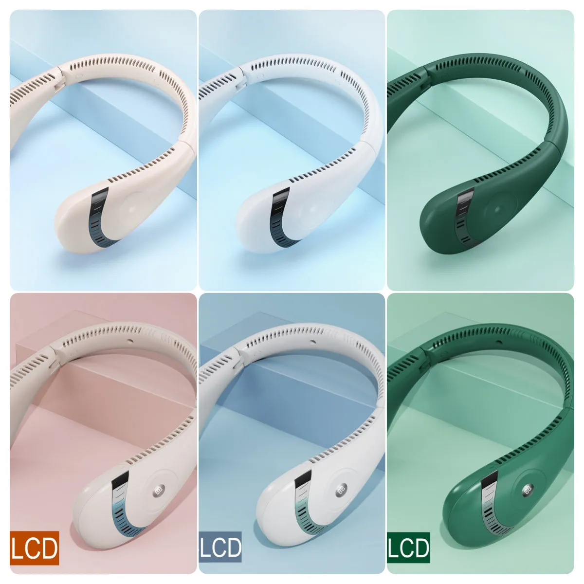 5000mAh Mini Neck Fan | Bladeless | Foldable | Portable | Quiet | Rechargeable | 360-degree Cooler | Random Color