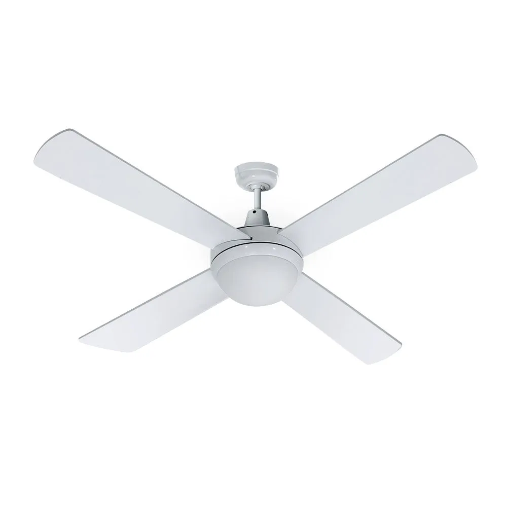 52'' Ceiling Fan w/Light & Remote | White