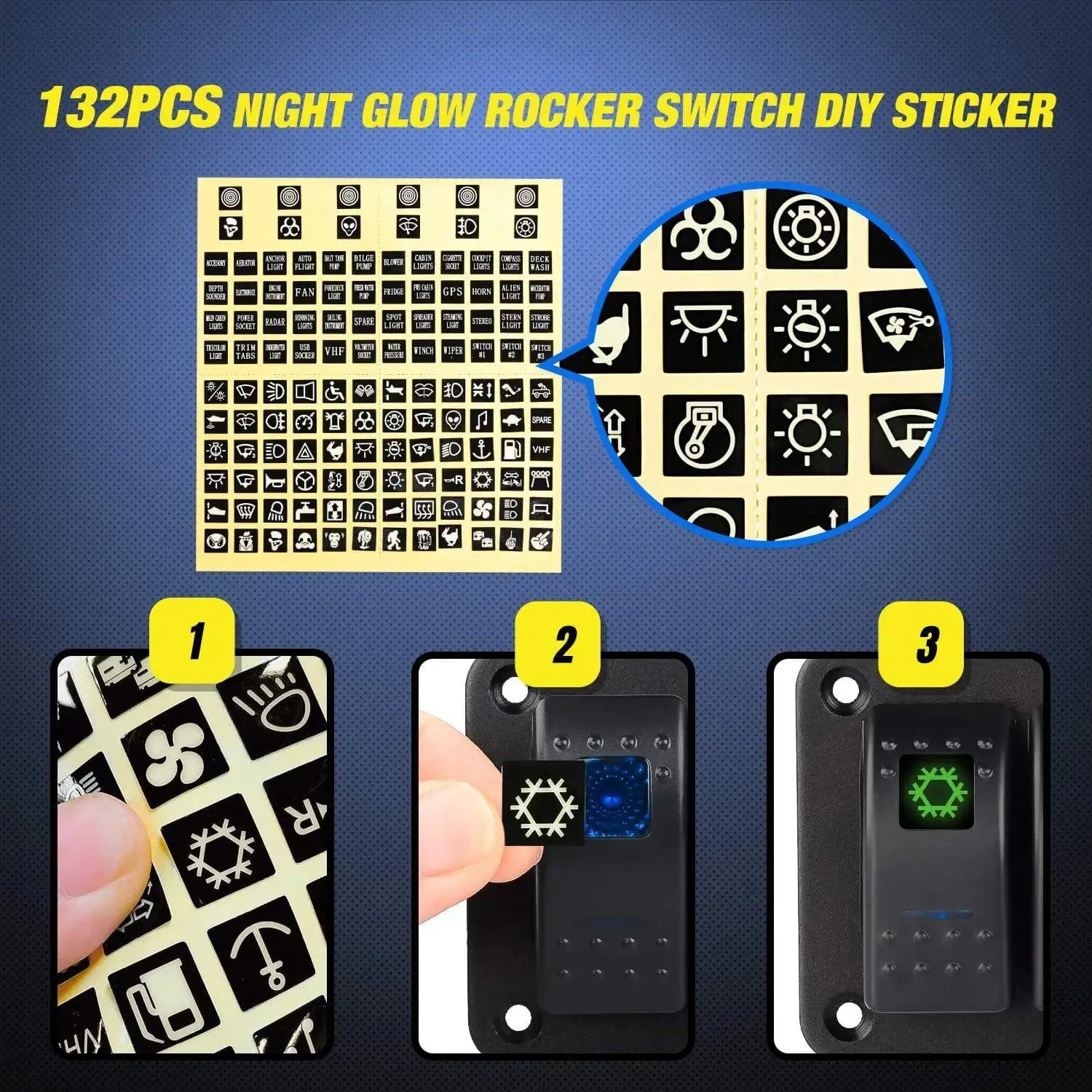 5Gang Aluminum Rocker Switch Panel w/ Dual USB Cigarette Lighter Socket Voltmeter
