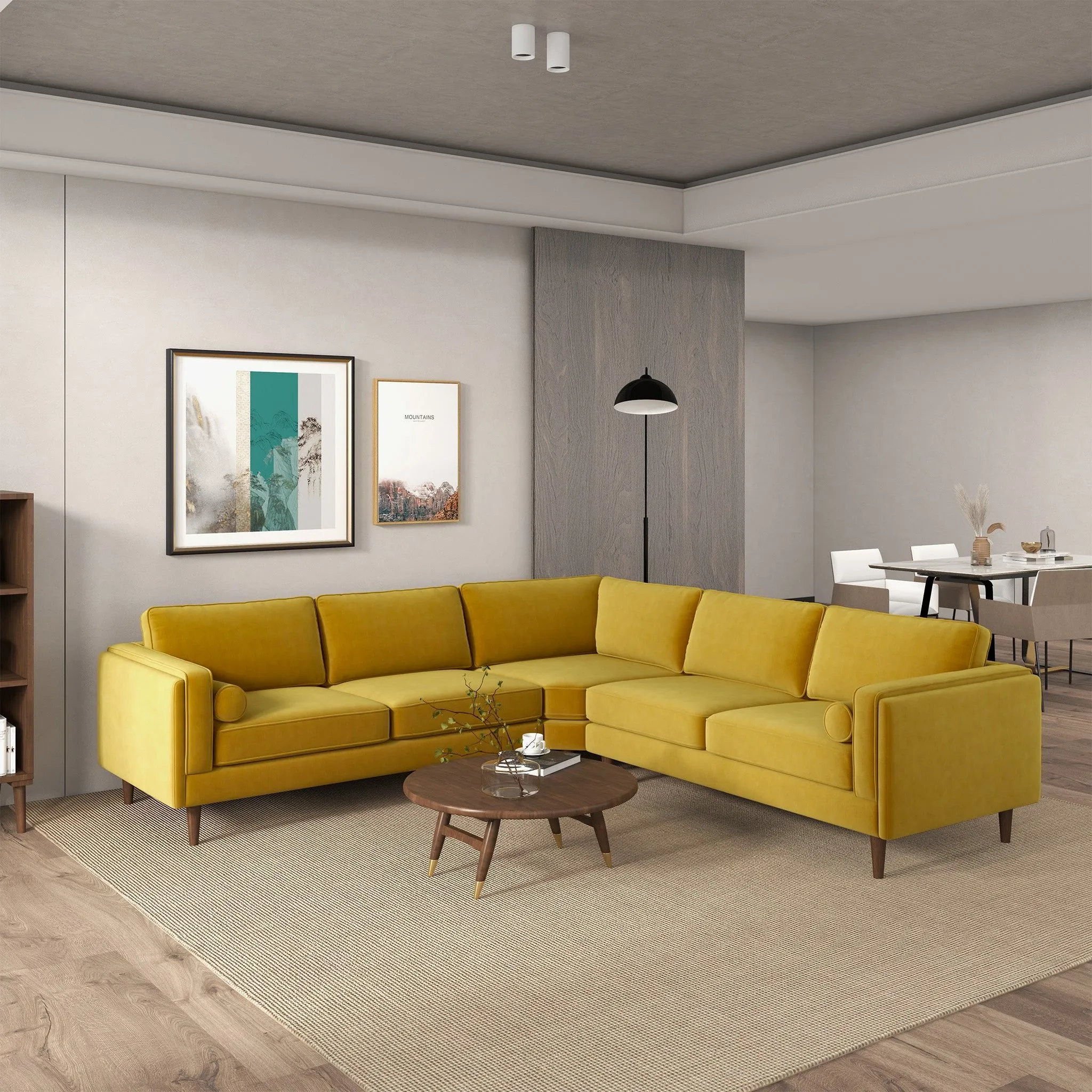 Amber - Velvet Corner Sectional Sofa by Couch.com