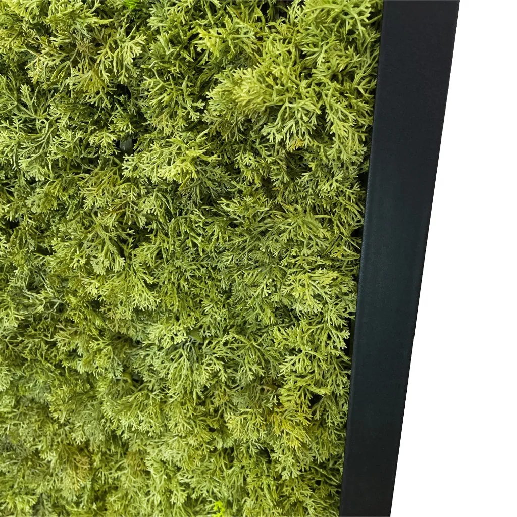 Artificial reindeer moss wall rectangle art panel aluminium Black - 100x50cm