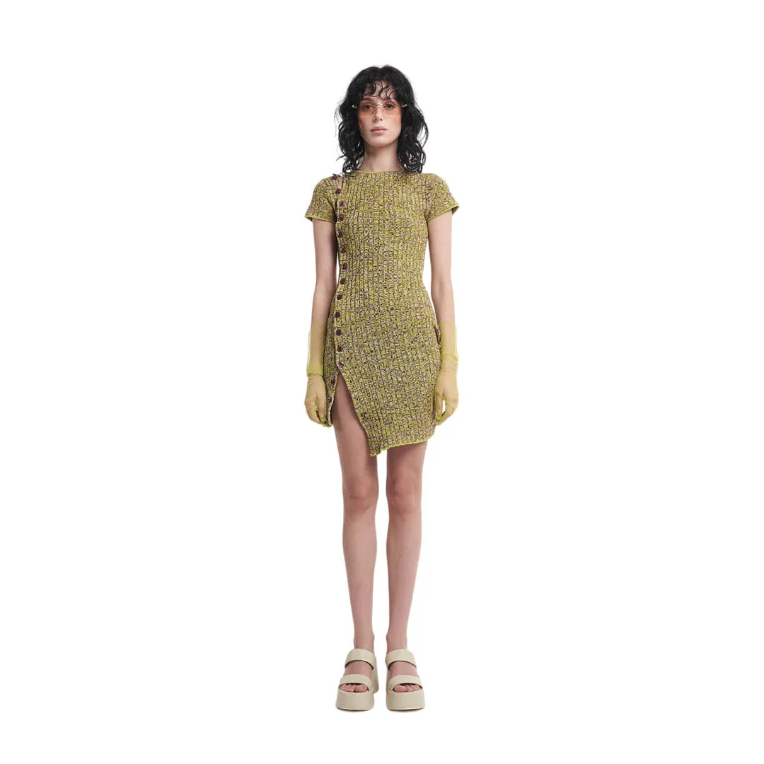 ASYMMETRIC BUTTON DRESS AVO