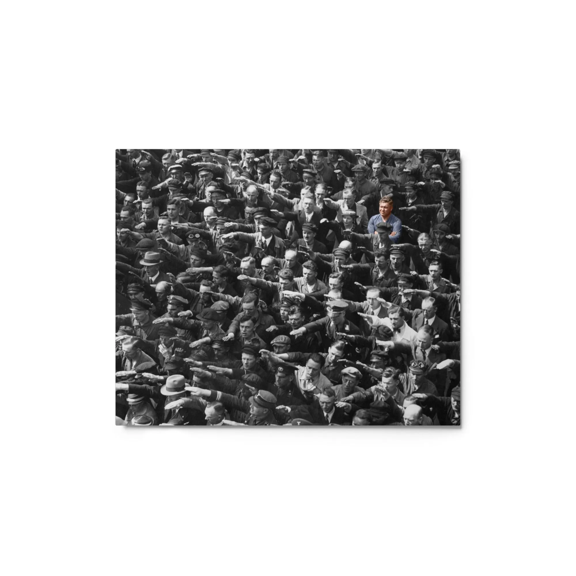 August Landmesser Civil Disobedience Matte Metal Art Print Without Circle