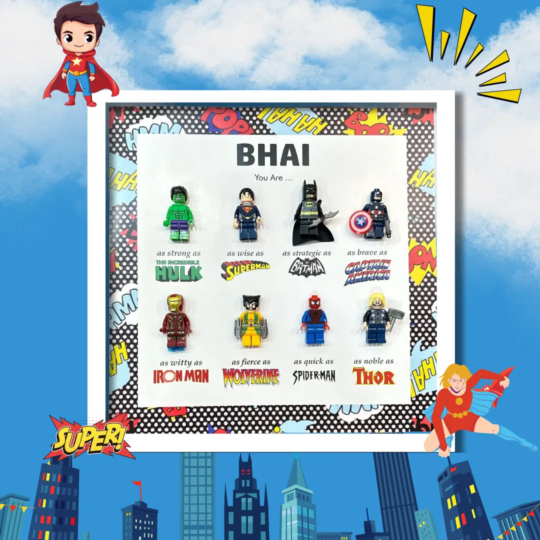 Bhai/Brother 3D Super Lego Frame (8 Legos)
