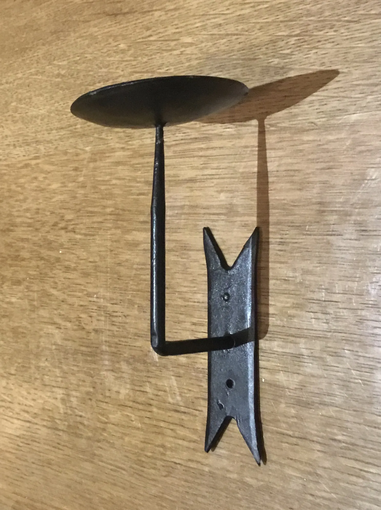 Black Wall Candleholder with Spike