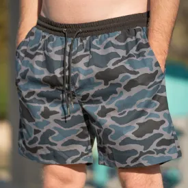 Blackout Camo - Lined Swim Trunks