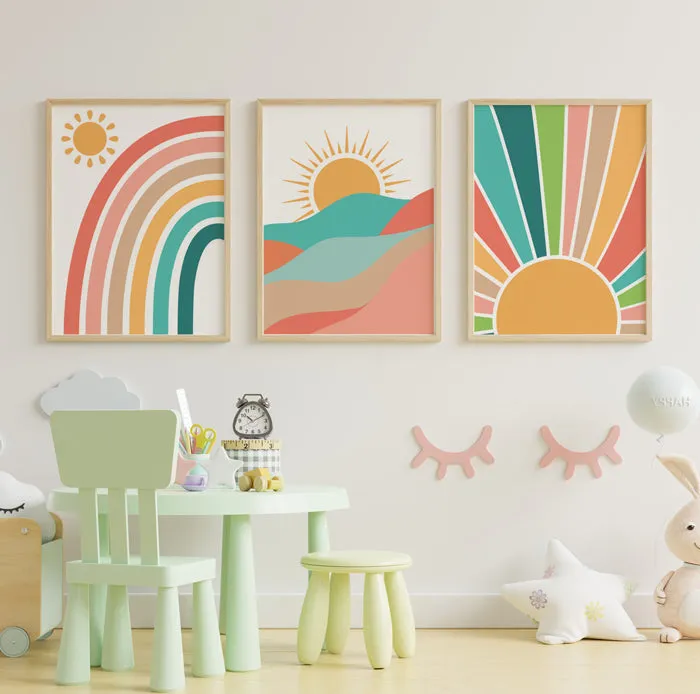 Boho Rainbow Wall Art (Set of 3)