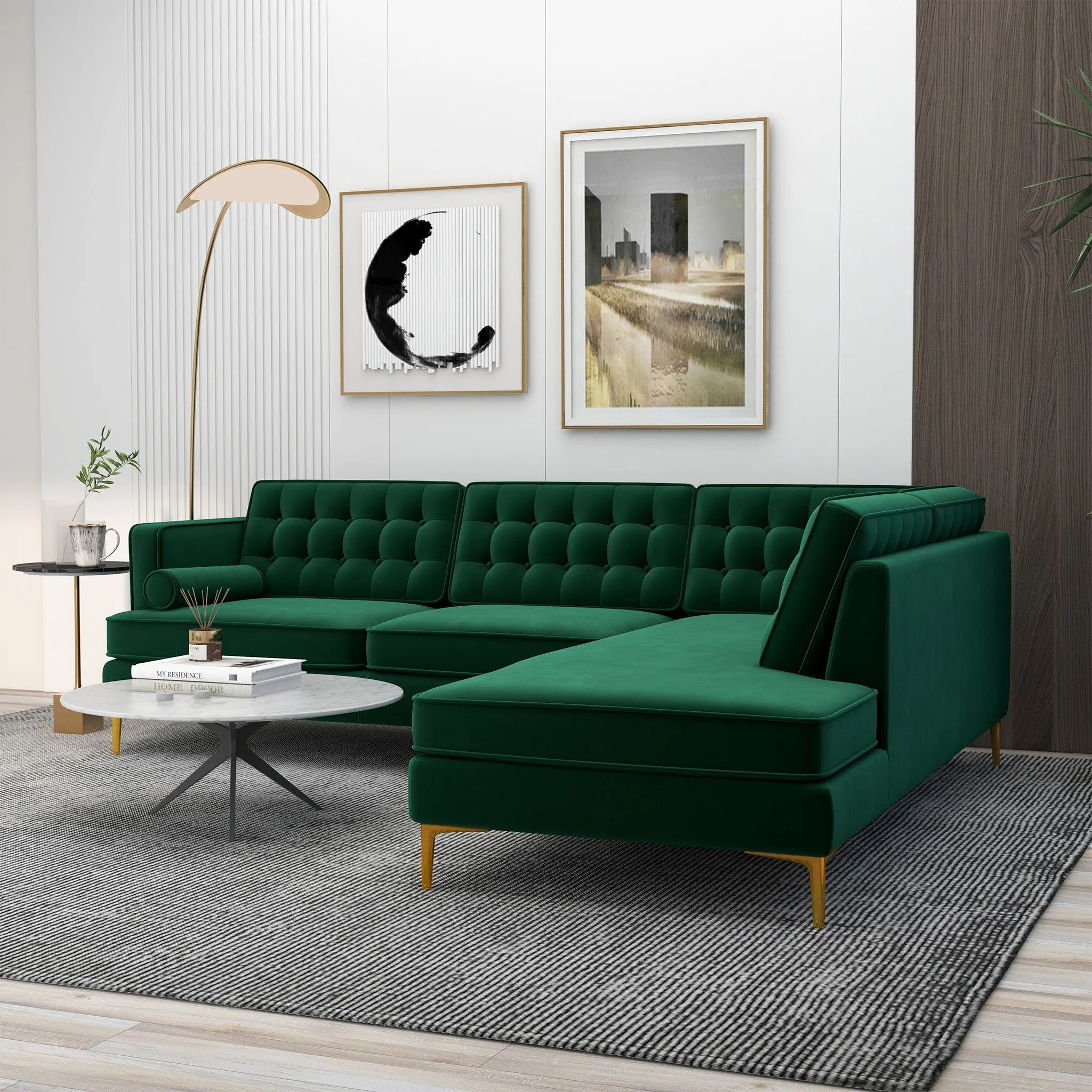Brooke - Velvet Sectional Sofa by Couch.com