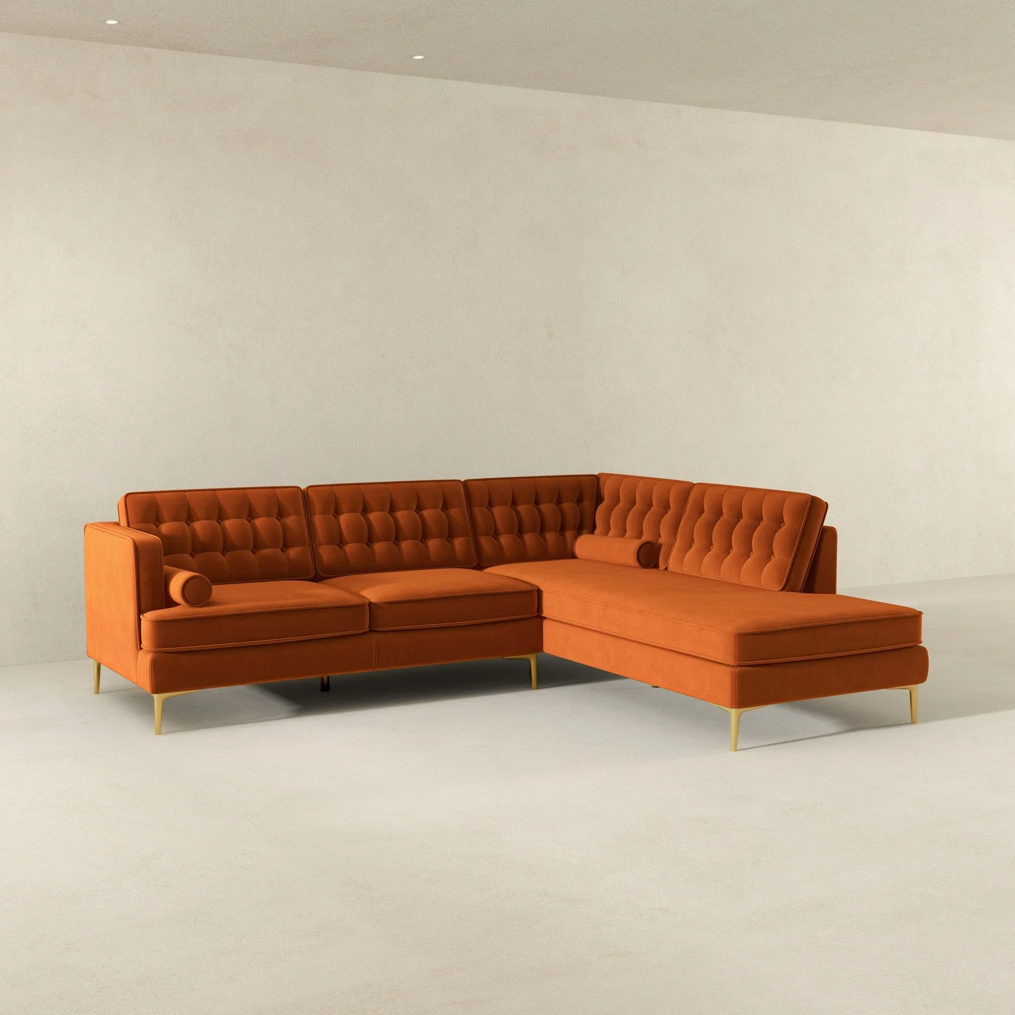 Brooke - Velvet Sectional Sofa by Couch.com
