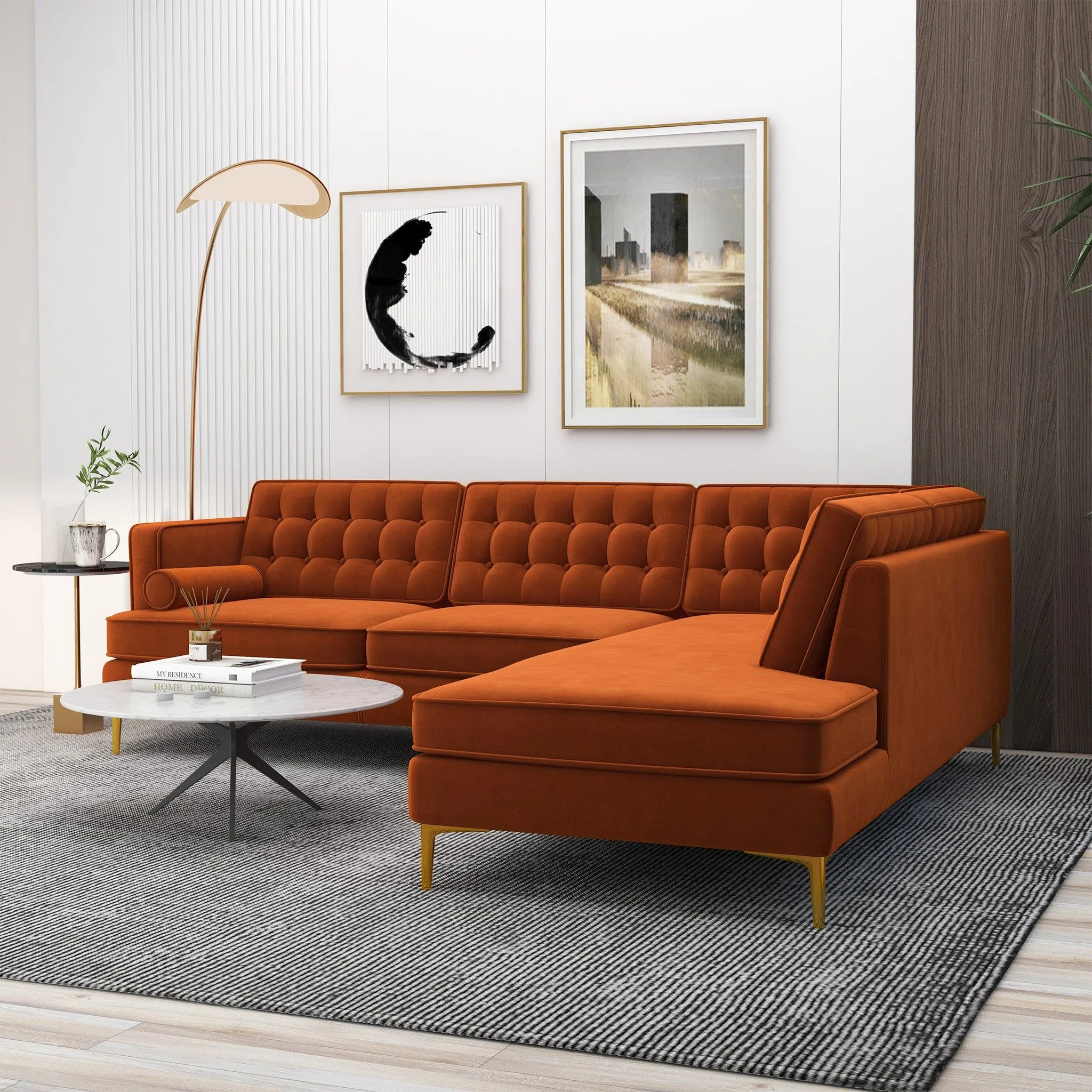 Brooke - Velvet Sectional Sofa by Couch.com