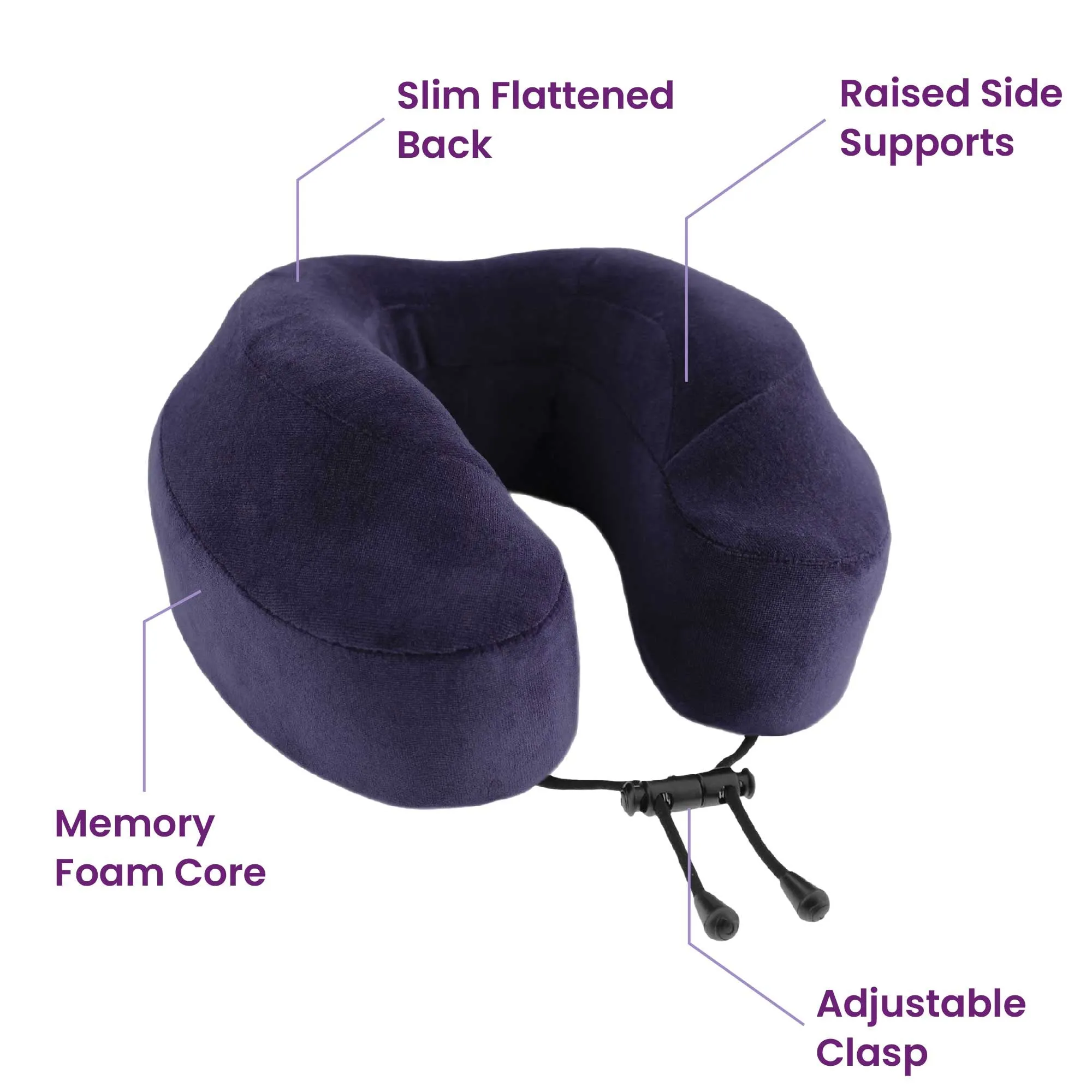 Cabeau Evolution Classic Memory Foam Travel Neck Pillow, Adjustable, One Size