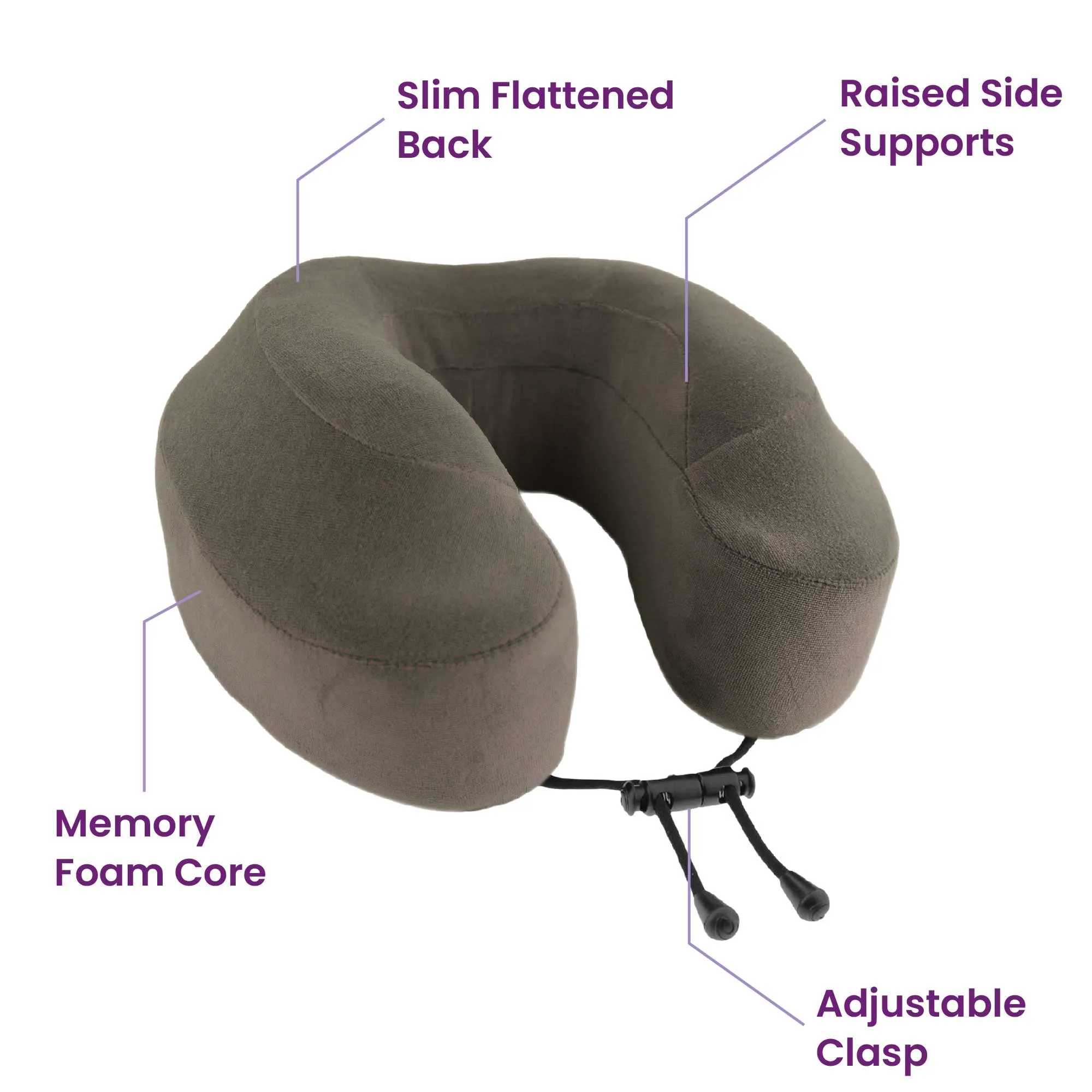 Cabeau Evolution Classic Memory Foam Travel Neck Pillow, Adjustable, One Size