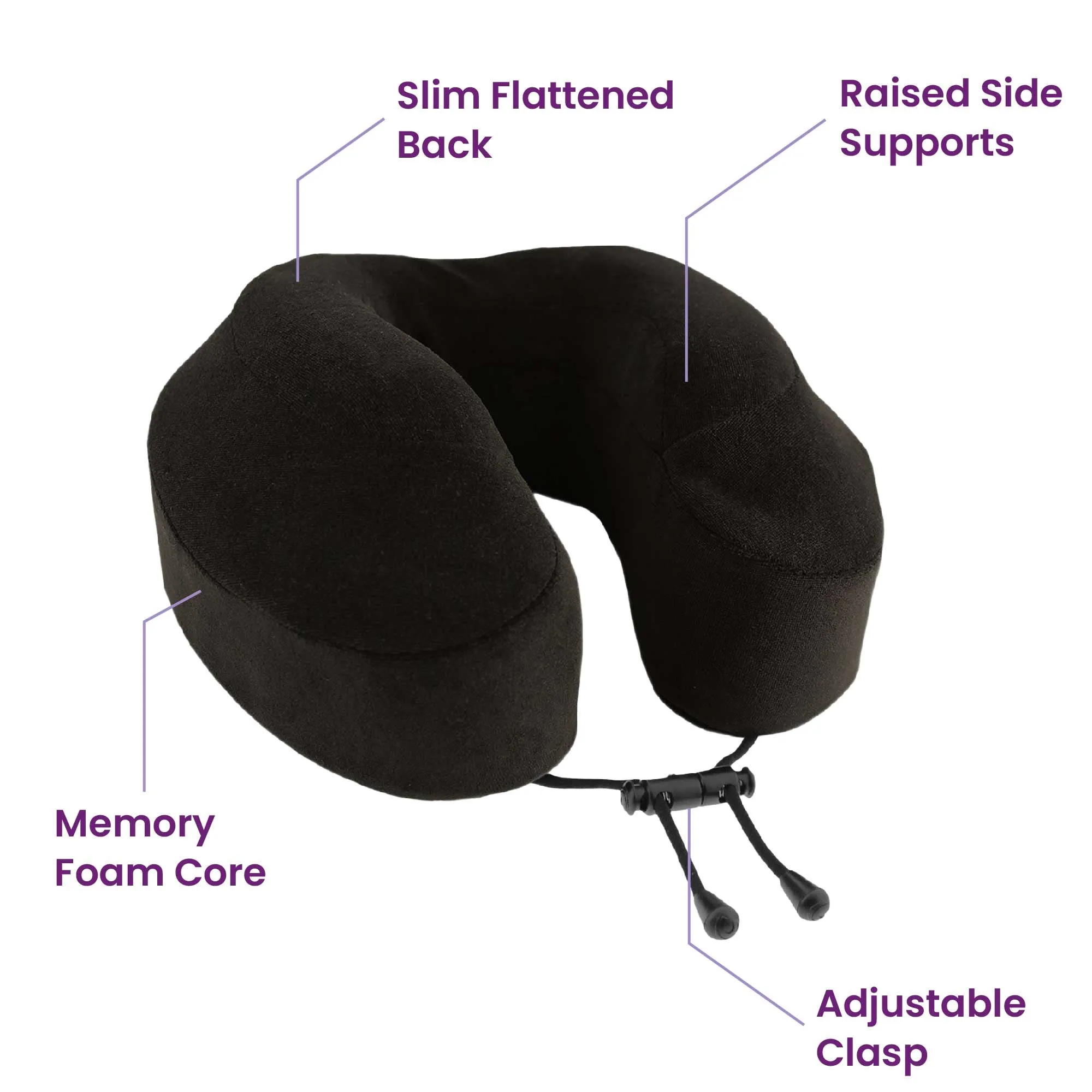 Cabeau Evolution Classic Memory Foam Travel Neck Pillow, Adjustable, One Size