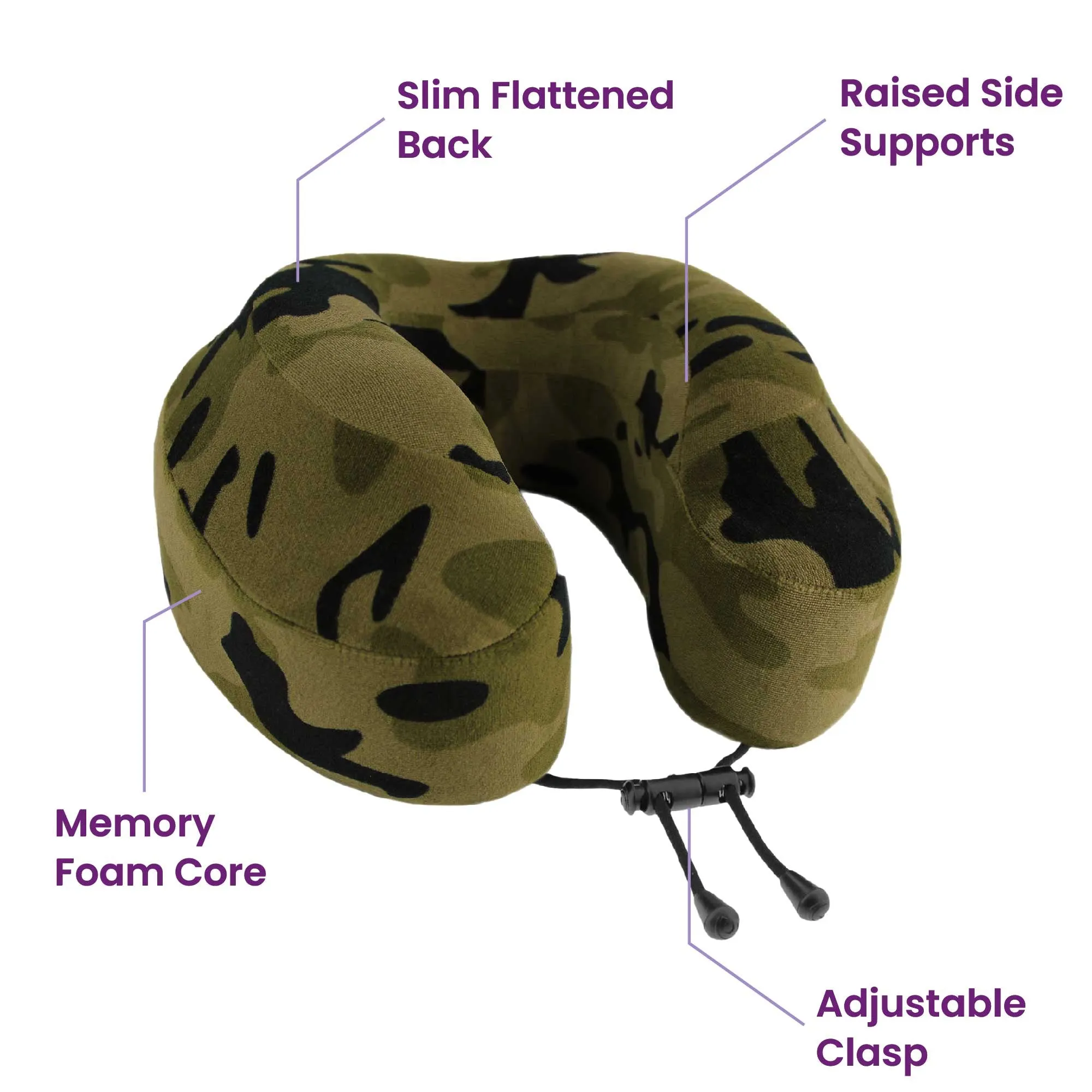 Cabeau Evolution Classic Memory Foam Travel Neck Pillow, Adjustable, One Size