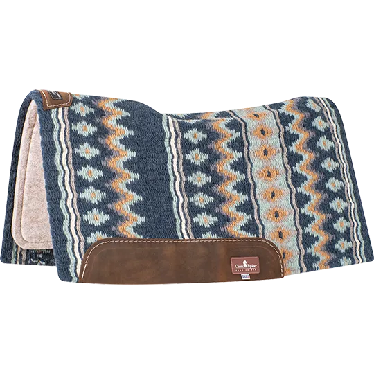 Classic Equine 3/4" ESP Contour Saddle Pad 32"x34"- Navy/Aqua
