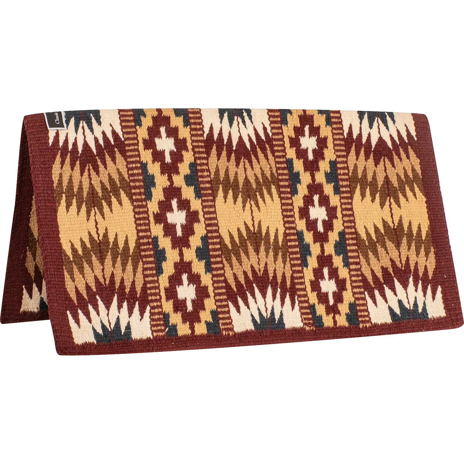 Classic Equine 34"X38" 100% Wool Show Blanket- Burgundy/Cream