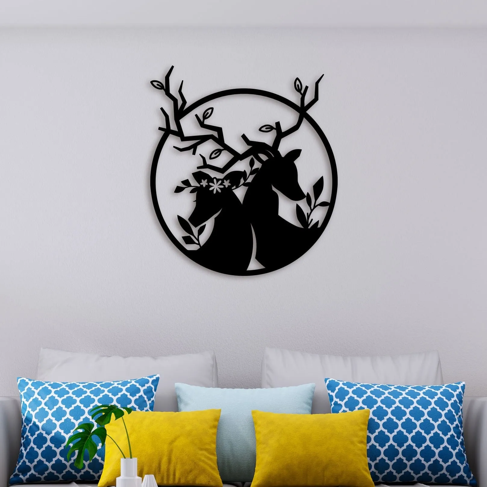 Deer Family Metal Wall Art