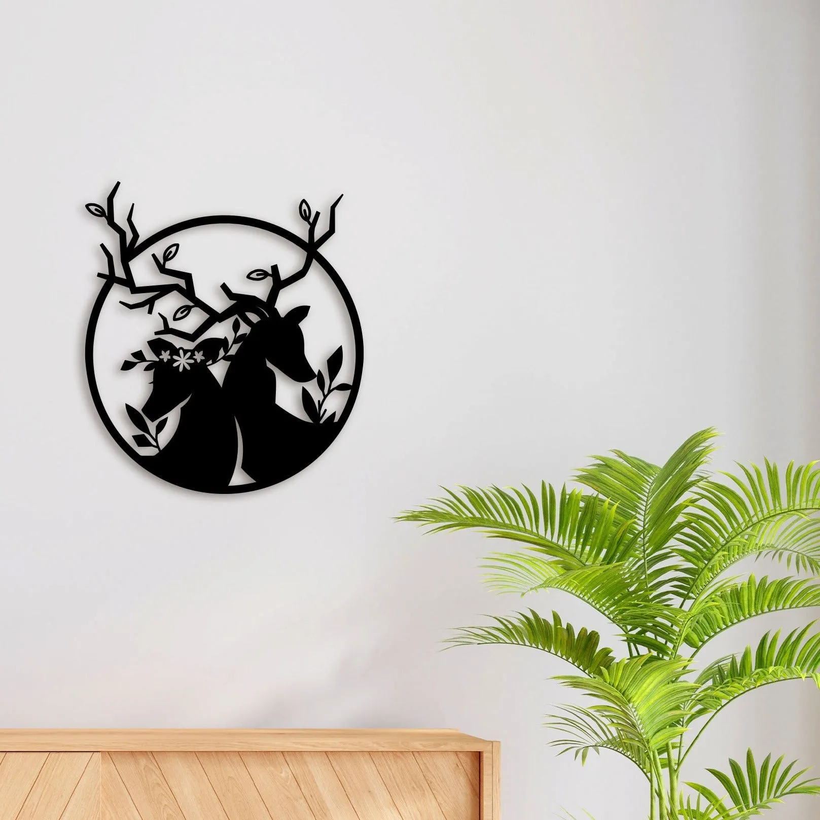 Deer Family Metal Wall Art