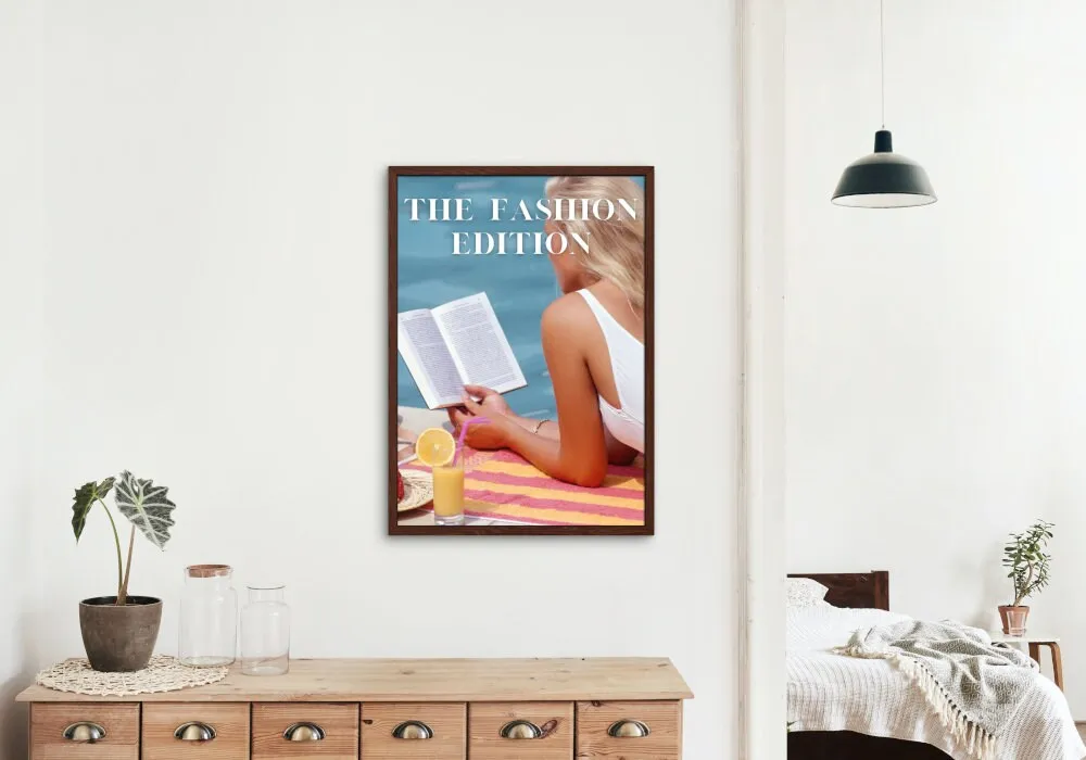 Fashion Edition Summer Poolside PRINTABLE WALL ART, Swimming Pool Art, Beachy Wall Decor, Fashion Prints, Book Lover Art Print, Summer Print