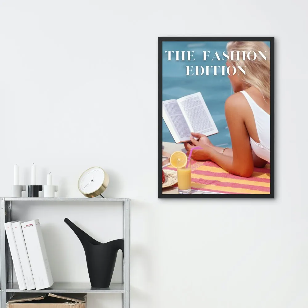 Fashion Edition Summer Poolside PRINTABLE WALL ART, Swimming Pool Art, Beachy Wall Decor, Fashion Prints, Book Lover Art Print, Summer Print