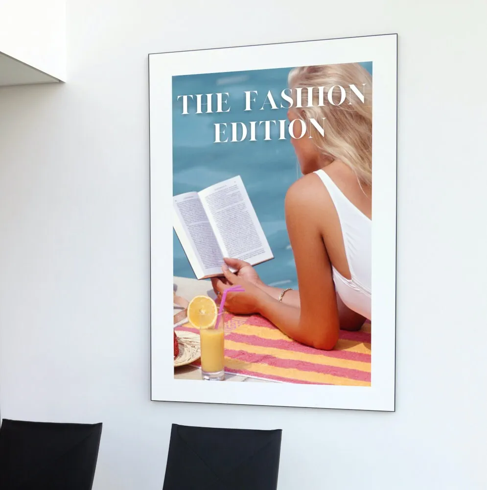 Fashion Edition Summer Poolside PRINTABLE WALL ART, Swimming Pool Art, Beachy Wall Decor, Fashion Prints, Book Lover Art Print, Summer Print