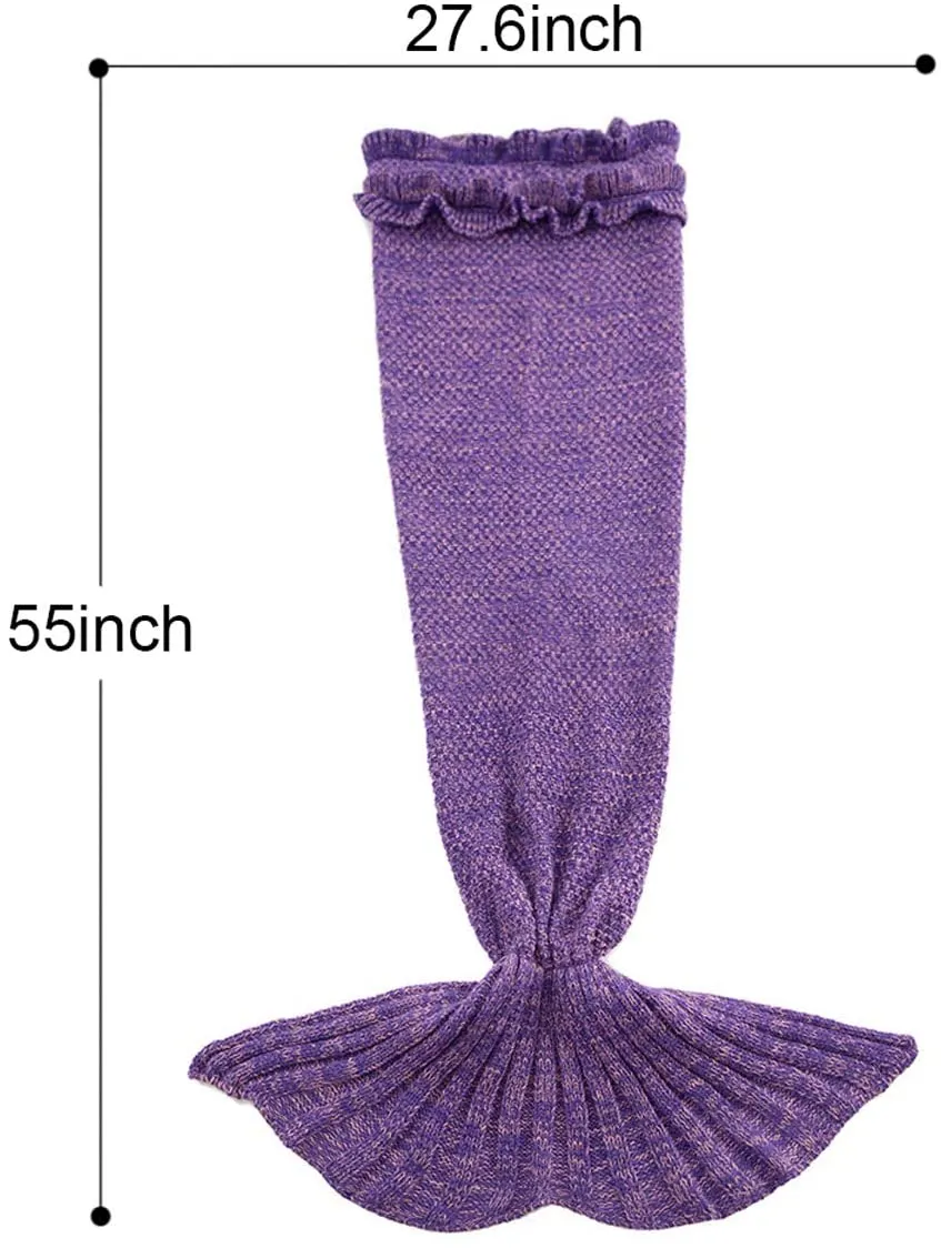Mermaid Tail Blanket Hand Crochet Snuggle All Seasons Sleeping Bag Blanket