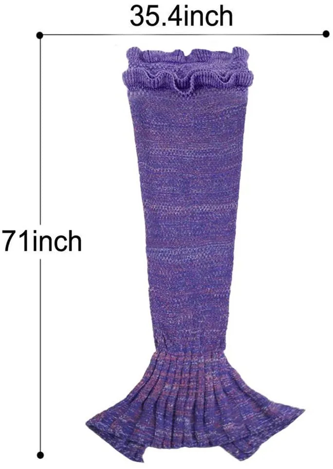 Mermaid Tail Blanket Hand Crochet Snuggle All Seasons Sleeping Bag Blanket