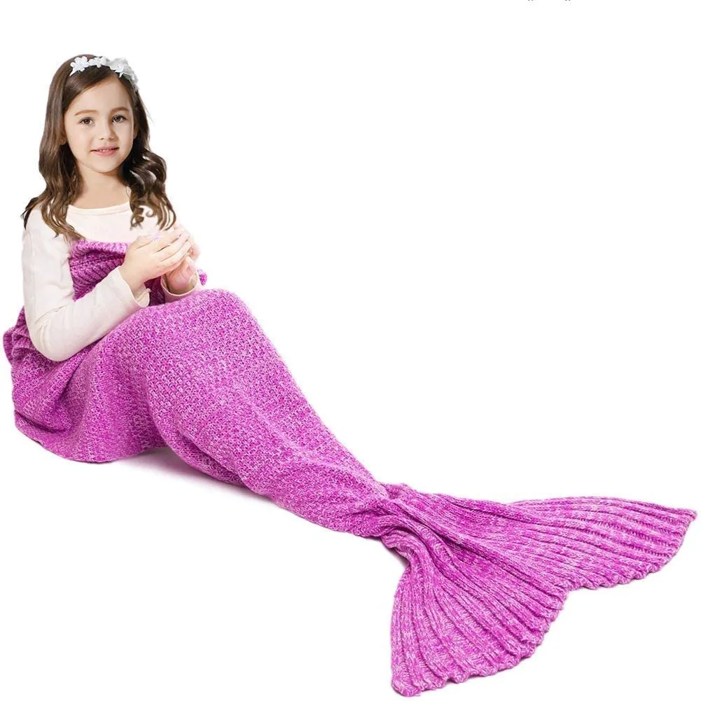 Mermaid Tail Blanket Hand Crochet Snuggle All Seasons Sleeping Bag Blanket
