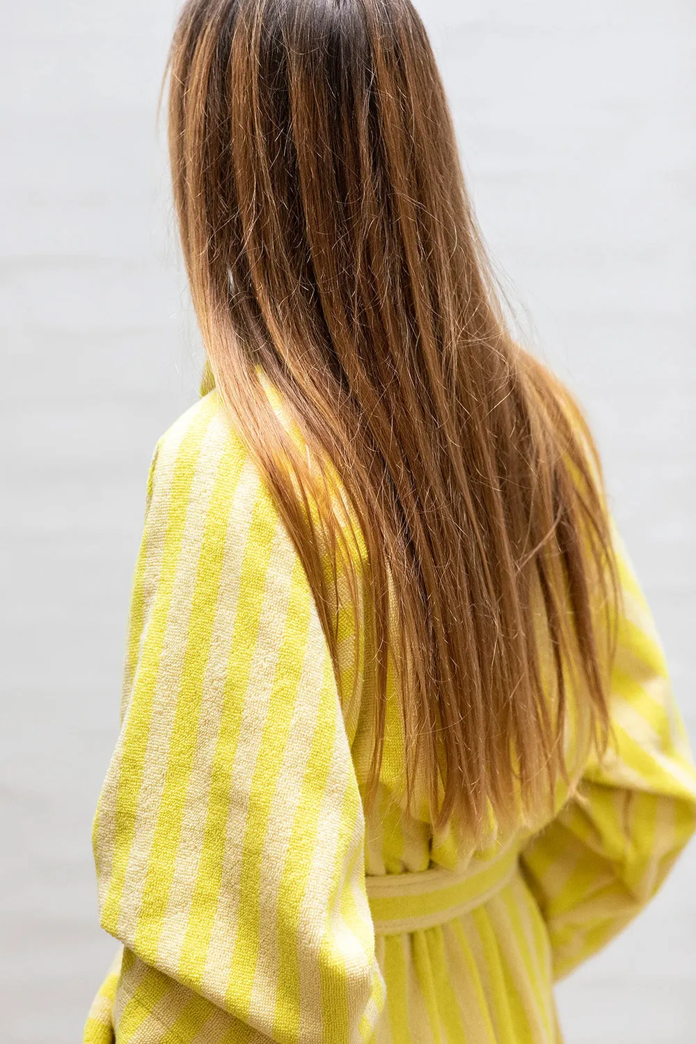 Naram Bathrobe Pristine & Neon Yellow