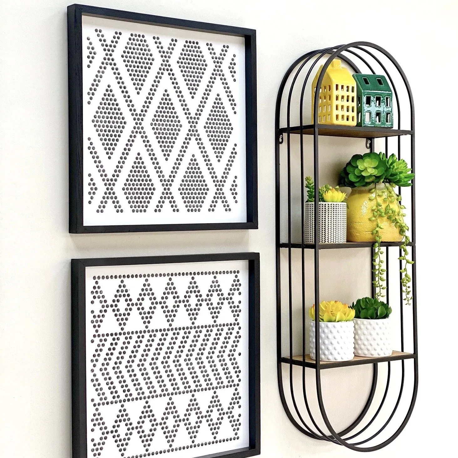Perforated Diamond Metal Wall Art